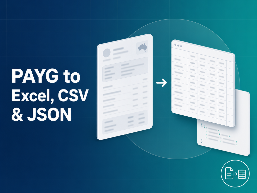PAYG to Excel, CSV, and JSON: Extract and Convert PAYG Summary Data